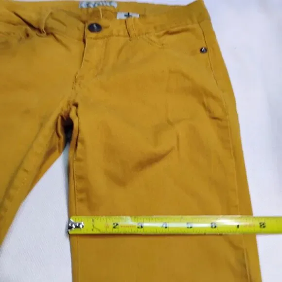 Emperial Women’s Size 7 Mustard Yellow Skinny Stretch Low Rise Jeans Embellished - Picture 6 of 15